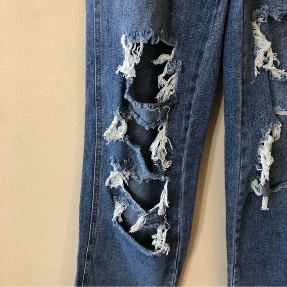 Pacsun High Waisted Distressed Wide Leg Jeans - Picture 4 of 7